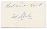 Tex Shirley Signed 3x5 Index Card Baseball Autographed Philadelphia Athletics