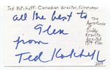 Ted Kotcheff Signed 3x5 Index Card Autographed Signature Director 