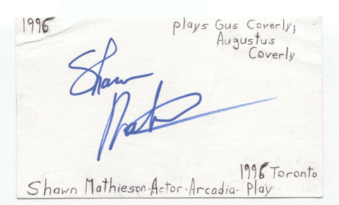 Shawn Mathieson Signed 3x5 Index Card Autographed Actor Saw