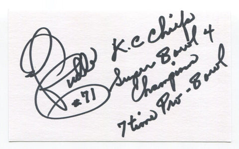 Ed Budde Signed 3x5 Index Card Autographed NFL 1964 Kansas City Chief Super Bowl