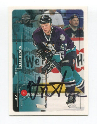 1999 Upper Deck MVP Silver Johan Davissson Signed Card Hockey Autograph AUTO #4