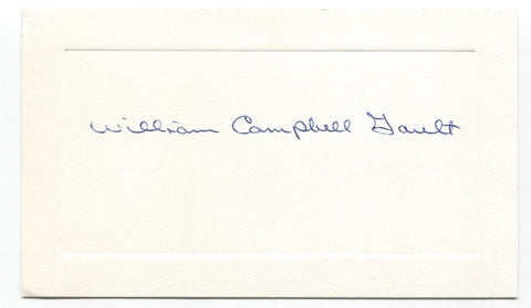 William Campbell Gault Signed Card Autographed Author Signature 