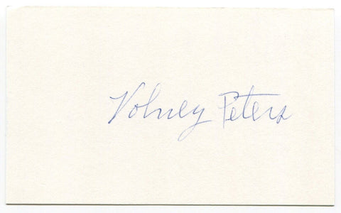 Volney Peters Signed 3x5 Index Card Autographed MLB Baseball Washington Redskins