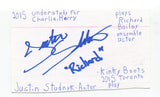 Justin Stadnyk Signed 3x5 Index Card Autographed Actor Kinky Boots