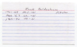 Jack Baldschun Signed 3x5 Index Card Autographed Baseball Philadelphia Phillies