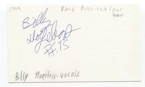 The Black Halos - Billy Hopeless Signed 3x5 Index Card Autographed Signature