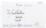 Mark Sedore Signed 3x5 Index Card Autographed Signature Author Writer Snowmen