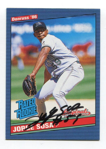 1986 Donruss Jorge Sosa Signed Card Baseball MLB Autographed AUTO #238