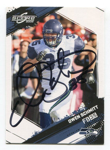 2009 Score Owen Schmitt Signed Card Football Autograph NFL AUTO #262