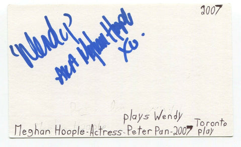 Meghan Hoople Signed 3x5 Index Card Autographed Actress Robocop