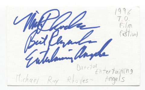 Michael Ray Rhodes Signed 3x5 Index Card Autograph Filmmaker Director