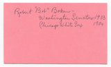 Robert Bob Boken Signed 3x5 Index Card Autographed Baseball Signature