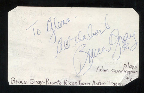 Bruce Gray Signed Cut 3x5 Index Card Autographed Signature Actor