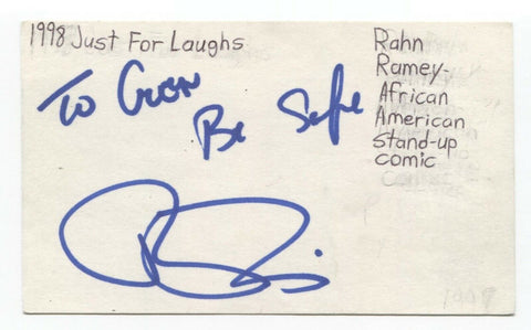 Rahn Ramey Signed Index 3x5 Card Autographed Signature Comic Comedian