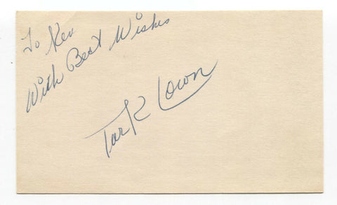 Turk Lown Signed 3x5 Index Card Baseball Autographed Vintage Signature From 1955