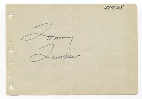 Tommy Tucker Signed Album Page Vintage Autographed Signature Bandleader