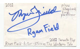Ryan Field Signed 3x5 Index Card Autographed Actor Hannibal Dark Matter