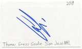 Thomas Greiss Signed 3x5 Index Card Autographed NHL Hockey EARLY CAREER