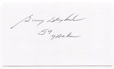 Gary Blaylock Signed 3x5 Index Card Autograph Baseball 1959 New York Yankees