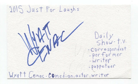 Wyatt Cenac Signed 3x5 Index Card Autograph Signature Comedian Actor