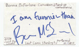 Bonnie McFarlane Signed 3x5 Index Card Autographed Signature Comedian Comic