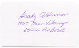 Grady Alderman Signed 3x5 Index Card Autograph Signature Minnesota Vikings  #67