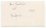 Ron Swoboda Signed 3x5 Index Card Autographed Baseball 1969 New York Mets