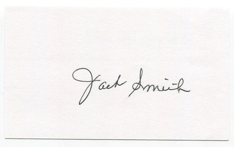 Jack Smith Signed 3x5 Index Card Autographed MLB Baseball Los Angeles Dodgers