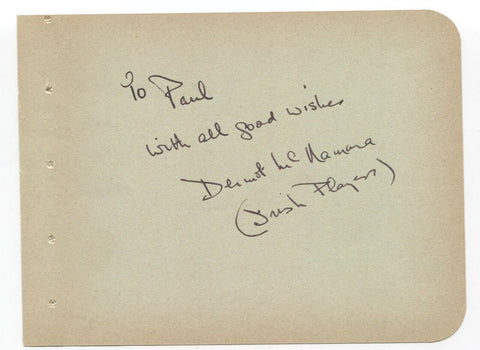 Dermot McNamara Signed Album Page Vintage Autographed Actor