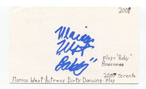 Monica West Signed 3x5 Index Card Autographed Actress Law And Order