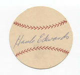 Hank Edwards Signed Paper Baseball Autographed Signature St Louis Browns