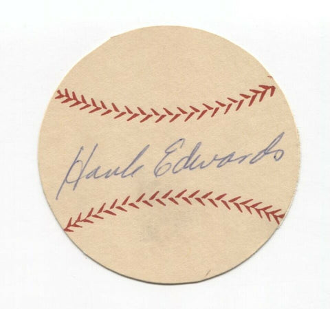 Hank Edwards Signed Paper Baseball Autographed Signature St Louis Browns