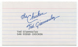 Ted Giannoulas Signed 3x5 Index Card Autographed Baseball San Diego Chicken