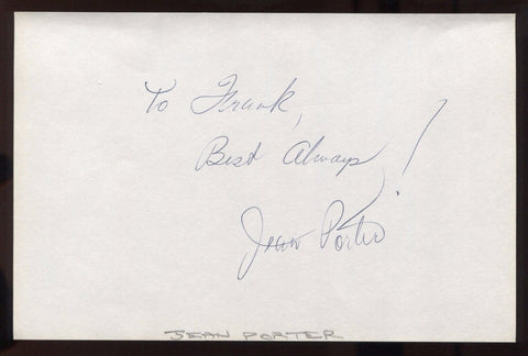 Jean Porter Signed HUGE 8x5 Inch Page Autographed Signature One Million BC