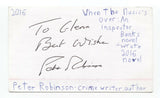 Peter Robinson Signed 3x5 Index Card Autographed Signature Author Writer