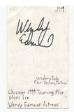 Wendy Edmead Signed 3x5 Index Card Autographed Actress 227 As The World Turns