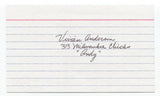 Vivian Anderson Signed 3x5 Index Card Autographed Signature Baseball AAGPBL