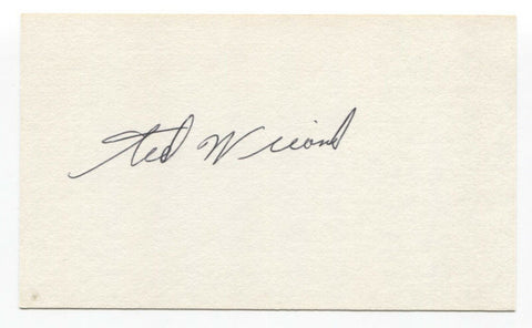 Ted Wieand Signed 3x5 Index Card Baseball Autographed Signature