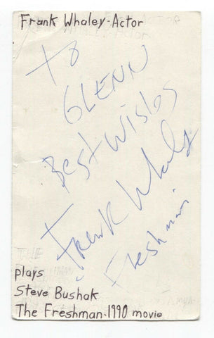 Frank Whaley Signed 3x5 Index Card Autographed Signature Actor Field of Dreams