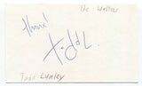 Waltons - Todd Lumley Signed 3x5 Index Card Autographed Signature Band
