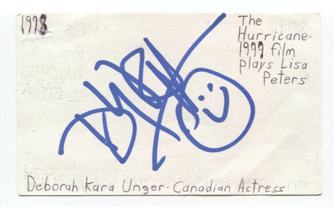 Deborah Kara Unger Signed 3x5 Index Card Autographed Signature Actress Crash