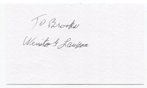 Winston Lawson Signed 3x5 Index Card Autograph JFK Assassination Secret Service