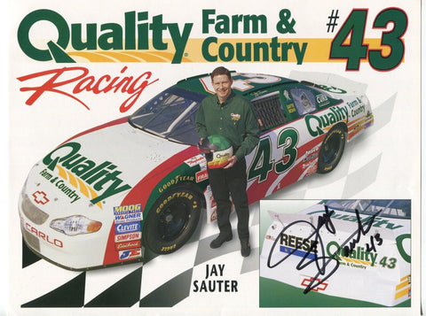 Jay Sauter Signed 8.5x11 inch Photo NASCAR Racing Race Car Driver