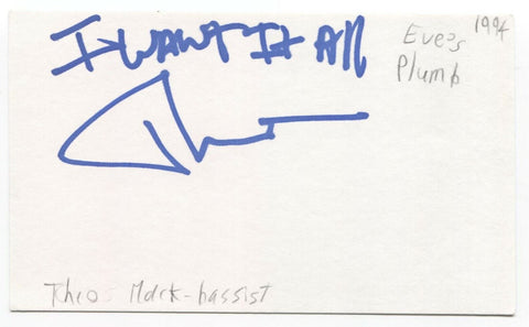 Eves Plum - Theo Mack Signed 3x5 Index Card Autographed Signature