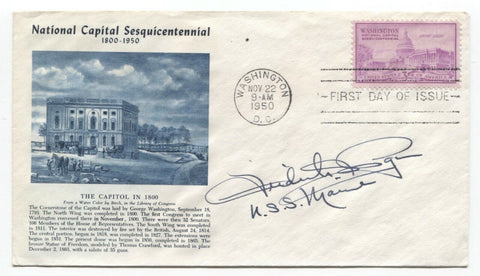 Frederick G. Payne Signed FDC Autographed Signature Senator Governor