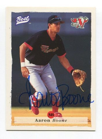 1995 Best Aaron Boone Signed Card Baseball MLB Autograph AUTO #65