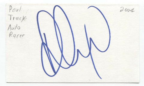 Paul Tracy Signed 3x5 Index Card Autographed Signature Formula Race Car Driver