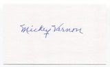 Mickey Vernon Signed 3x5 Index Card Autograph Baseball MLB Pirates World Series