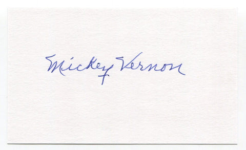 Mickey Vernon Signed 3x5 Index Card Autograph Baseball MLB Pirates World Series