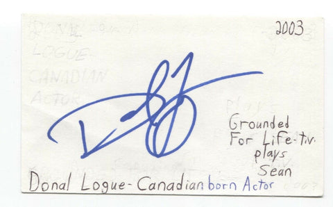 Donal Logue Signed 3x5 Index Card Autographed Signature Actor Vikings